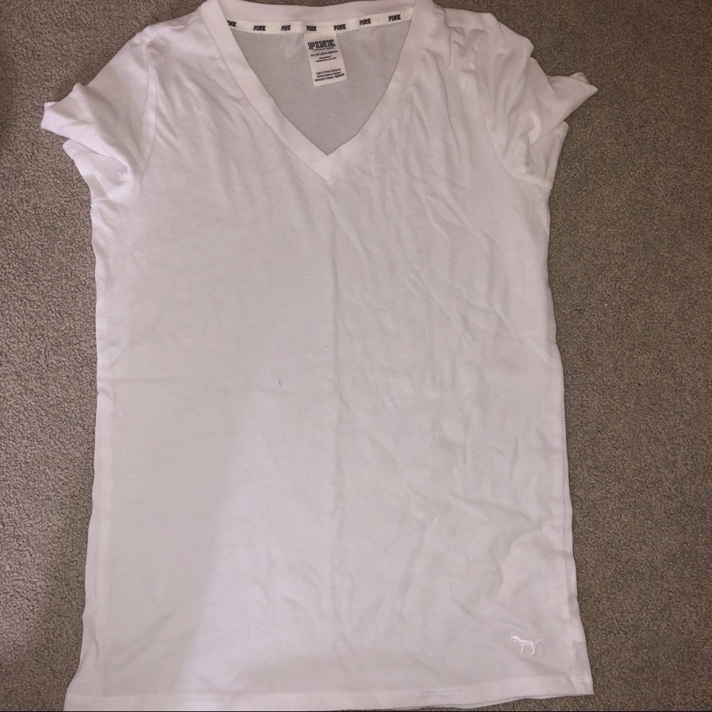 PINK white vneck